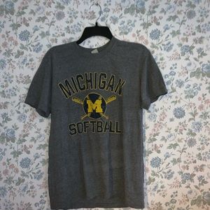 Vintage looking Michigan Softball Shirt